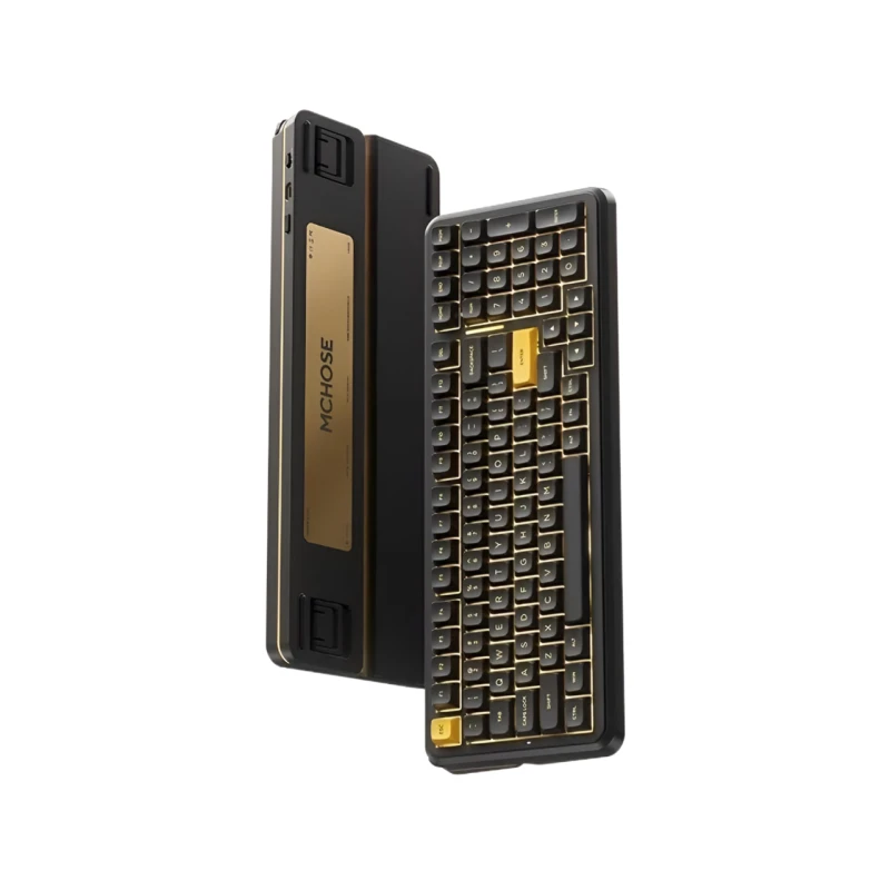 Механічна ігрова клавіатура MCHOSE K99 V3 з комбінованим підключенням та RGB підсвіткою, Black Gold