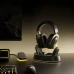 Беспроводная игровая гарнитура MCHOSE V9 Turbo+ с комбинированным подключением, магнитной зарядной станцией, Черное золото