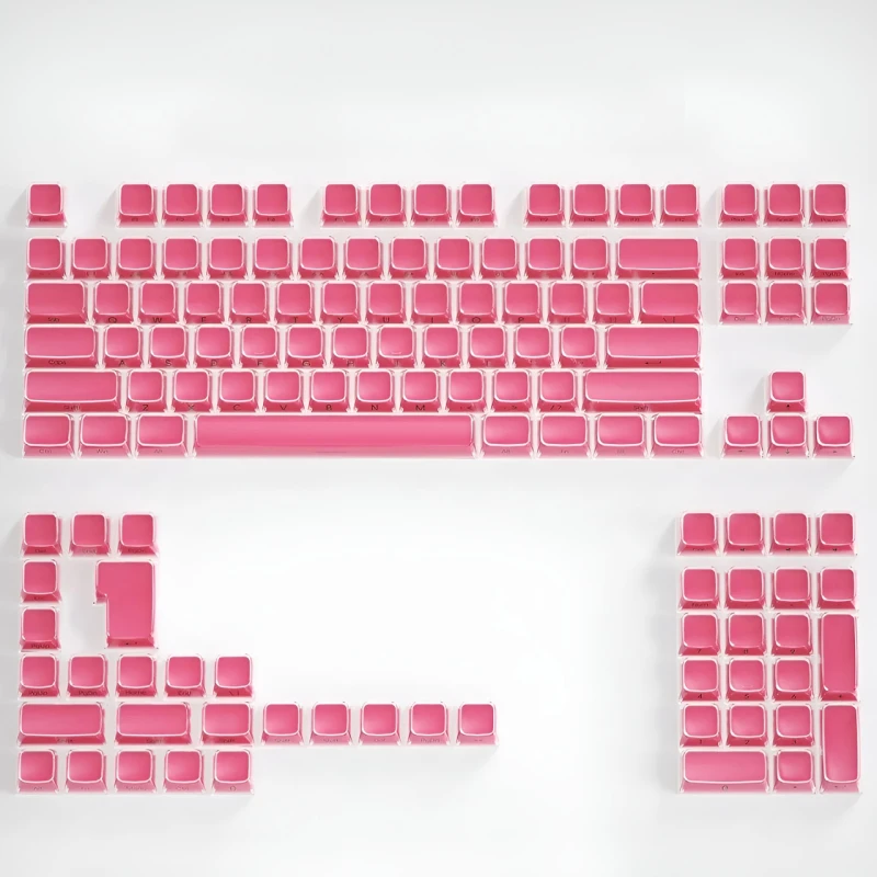 Набір кейкапів Crystal Jelly Rose Red для механічної клавіатури - 132 клавіші, PBT+PC, CBSA профіль