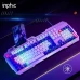Клавіатура INPHIC K9 MECHA дротова повнорозмірна з регульованим підсвічуванням RGB, безшумна, біло-синій (Eng)