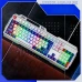 Клавіатура INPHIC K9 MECHA дротова повнорозмірна з регульованим підсвічуванням RGB, безшумна, біло-синій (Eng)