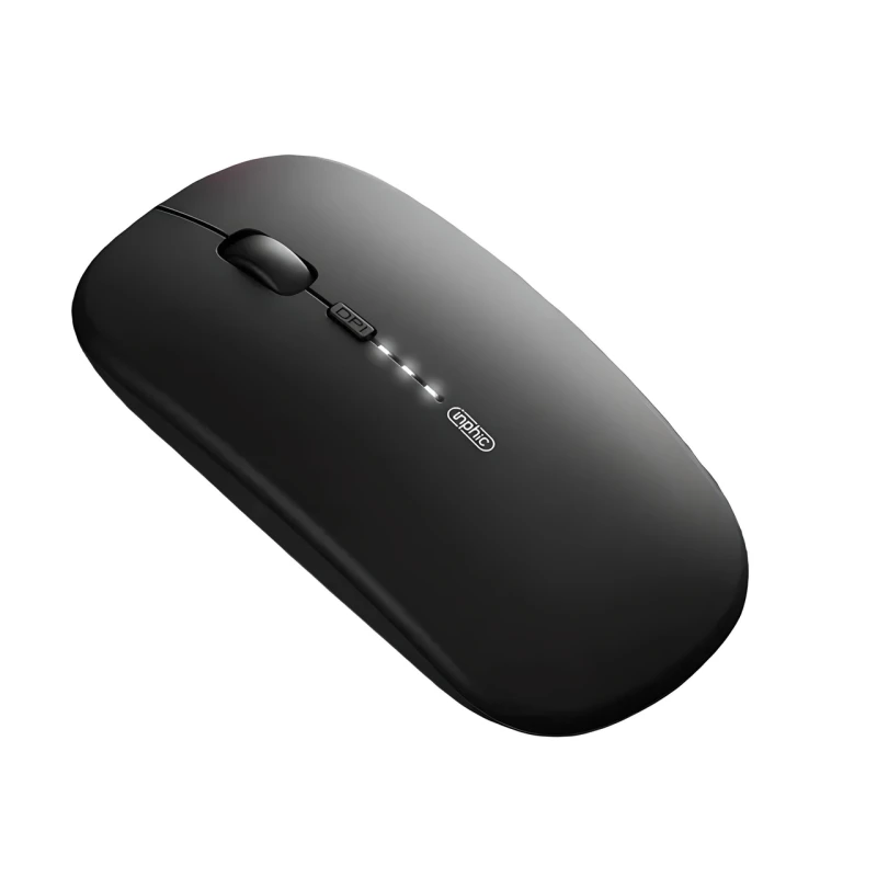 Миша бездротова Inphic M1Pro з підключенням USB 2.4ГГц + Bluetooth, акумулятором, 2400 DPI, матовий чорний